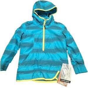 Ski Coat Obermeyer Girl's Revival Jacket Anorak Waterproof Teal Stripe Size 6